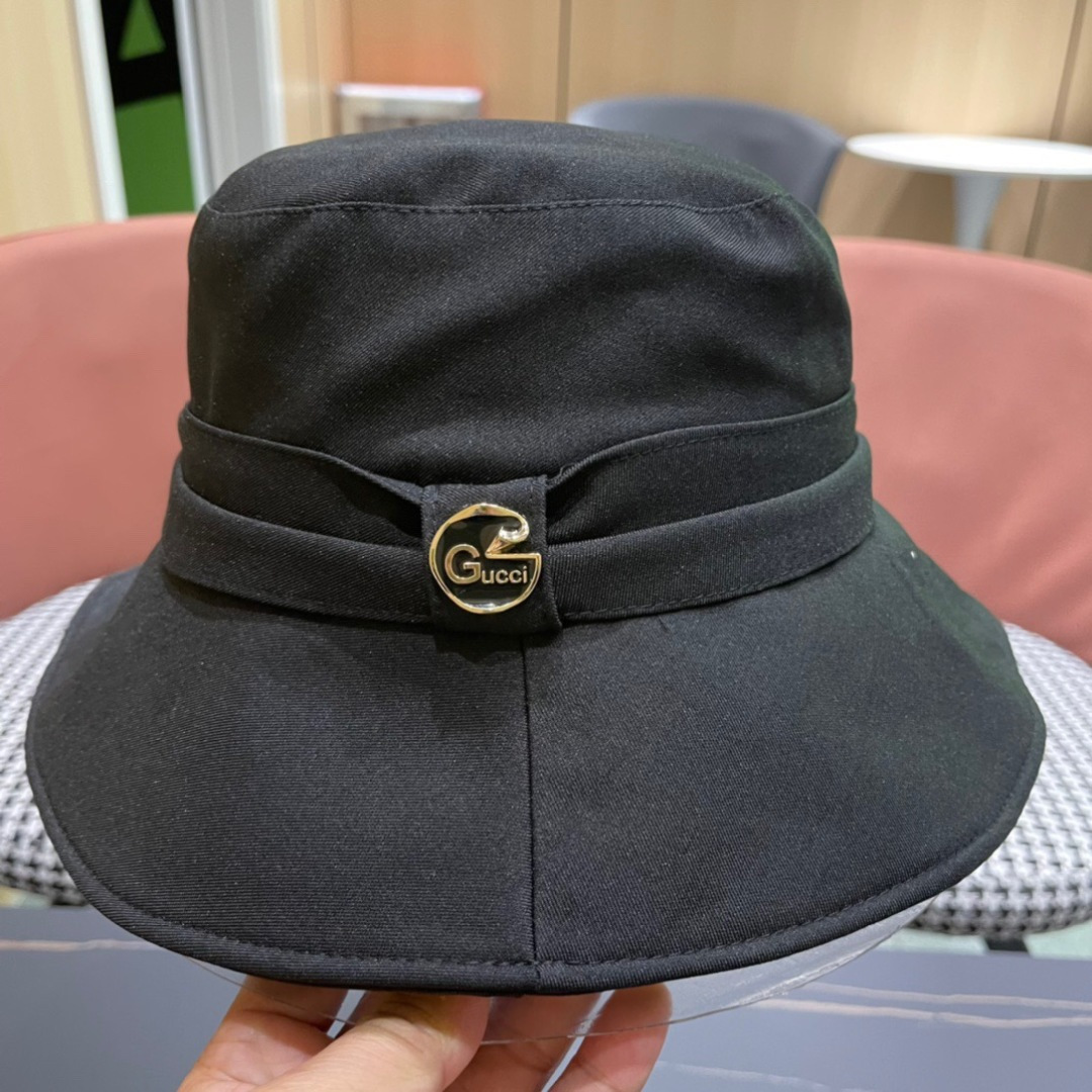  GUCCI古奇 2024新款韩版百搭遮脸防晒帽户外渔夫帽