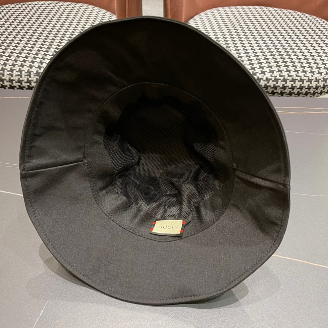  GUCCI古奇 2024新款韩版百搭遮脸防晒帽户外渔夫帽