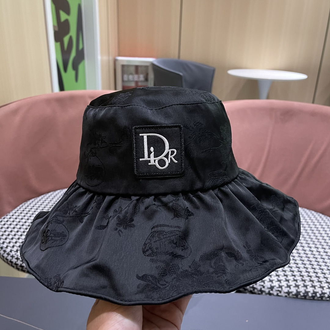  迪奥DIOR 新中式中国风立体提花女夏防晒渔夫，