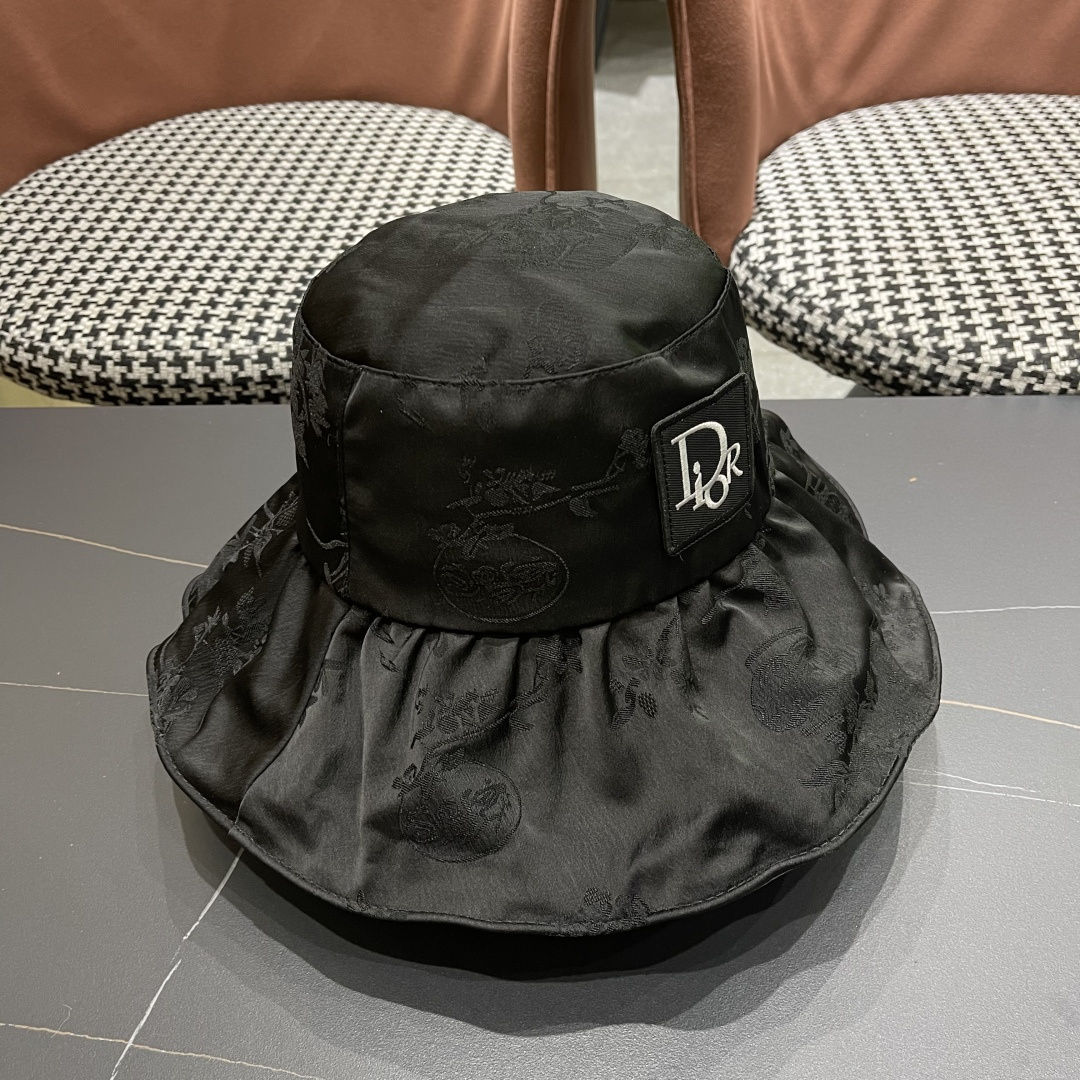  迪奥DIOR 新中式中国风立体提花女夏防晒渔夫，