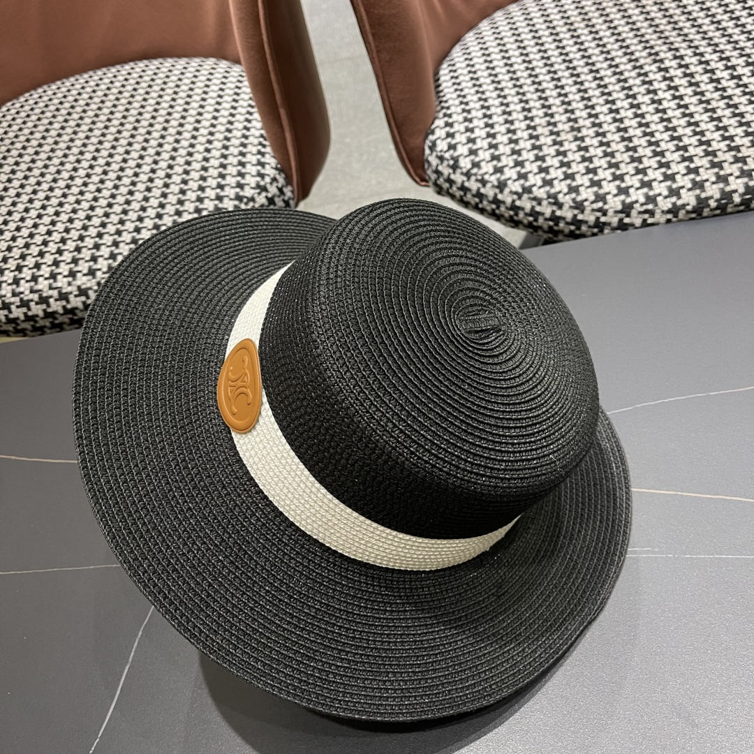 💛【CELINE赛琳】新款草编遮阳草帽盆帽🤩沙滩风，简约大方，百搭单品～出街首选，新款帽型超美腻，新品上