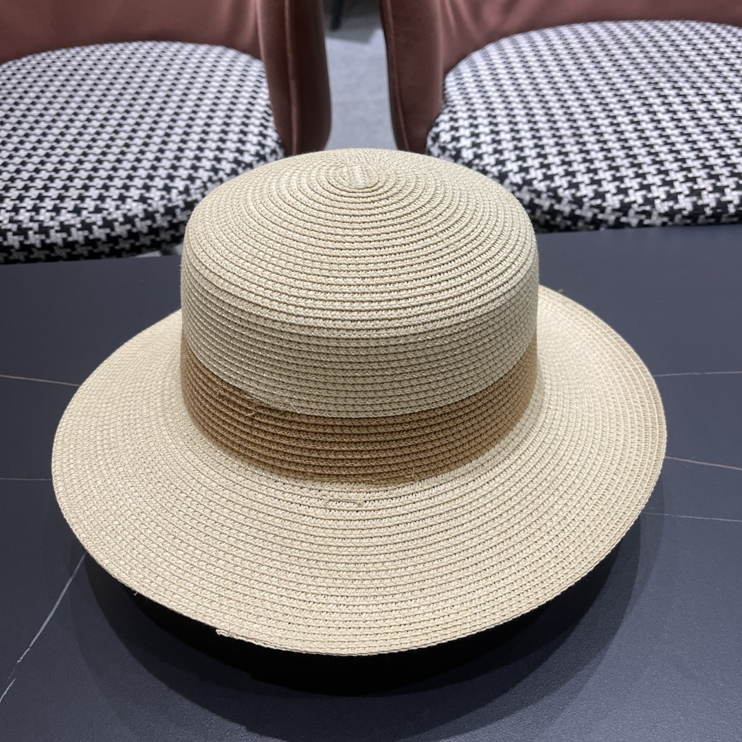 💛【CELINE赛琳】新款草编遮阳草帽盆帽🤩沙滩风，简约大方，百搭单品～出街首选，新款帽型超美腻，新品上