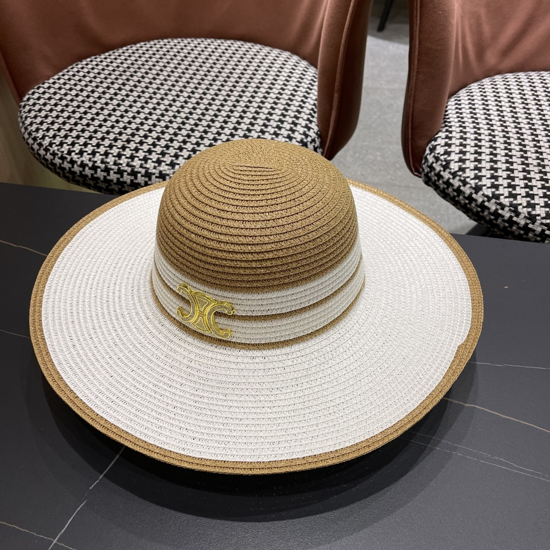 【CELINE赛琳】2025新款大沿草编草帽，出街必备超好搭配，赶紧入手！