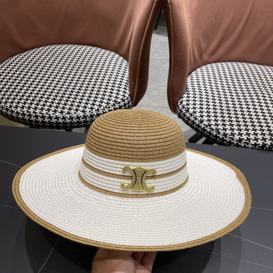 【CELINE赛琳】2025新款大沿草编草帽，出街必备超好搭配，赶紧入手！