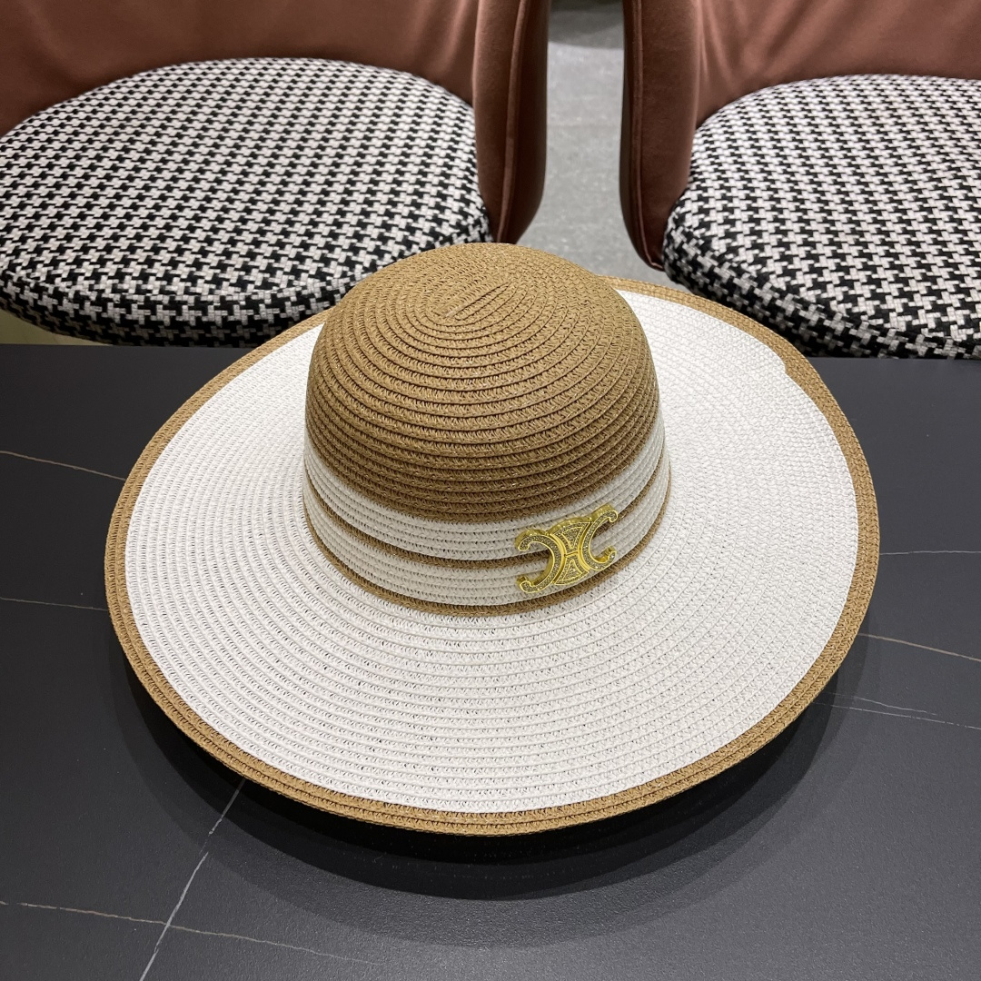 【CELINE赛琳】2025新款大沿草编草帽，出街必备超好搭配，赶紧入手！