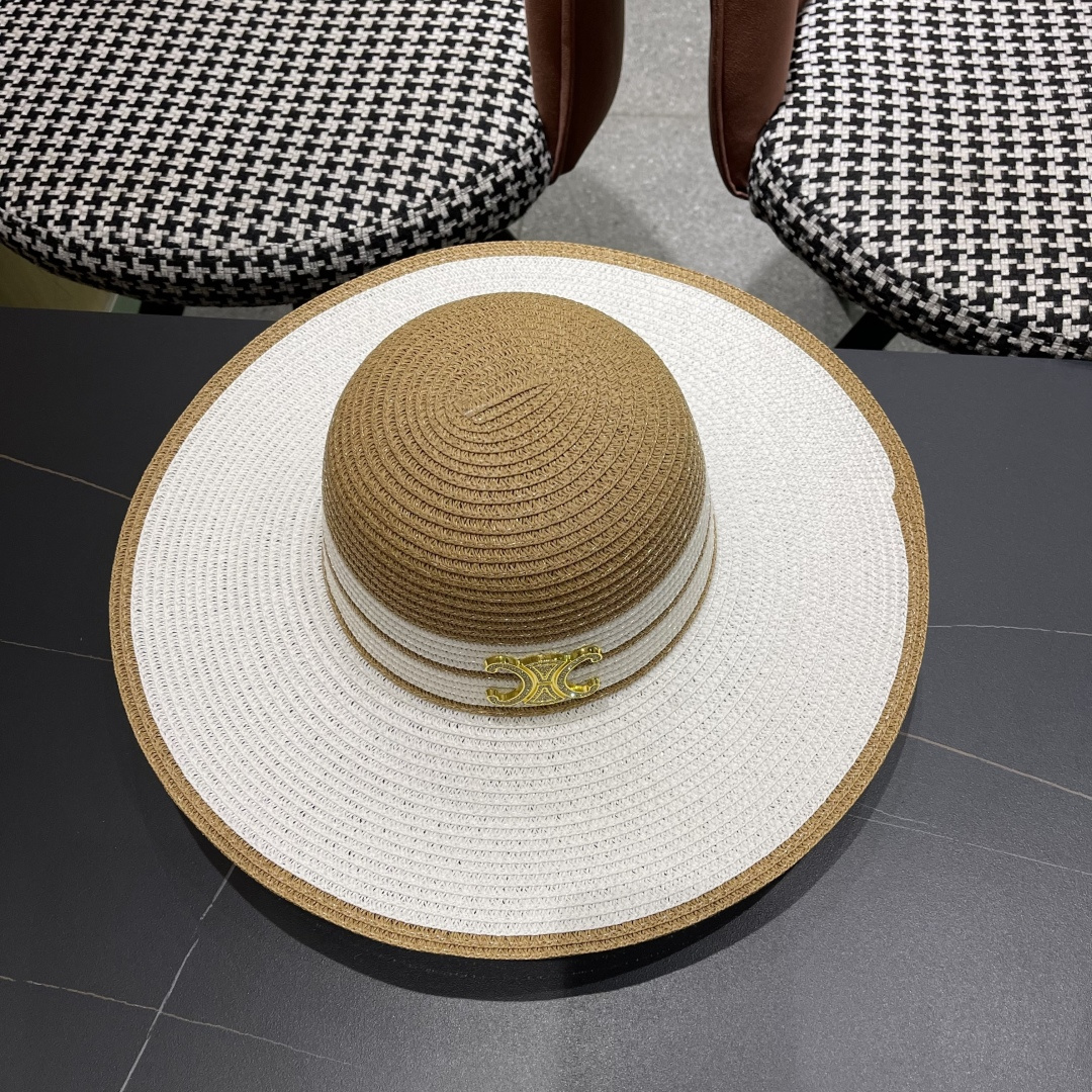 【CELINE赛琳】2025新款大沿草编草帽，出街必备超好搭配，赶紧入手！