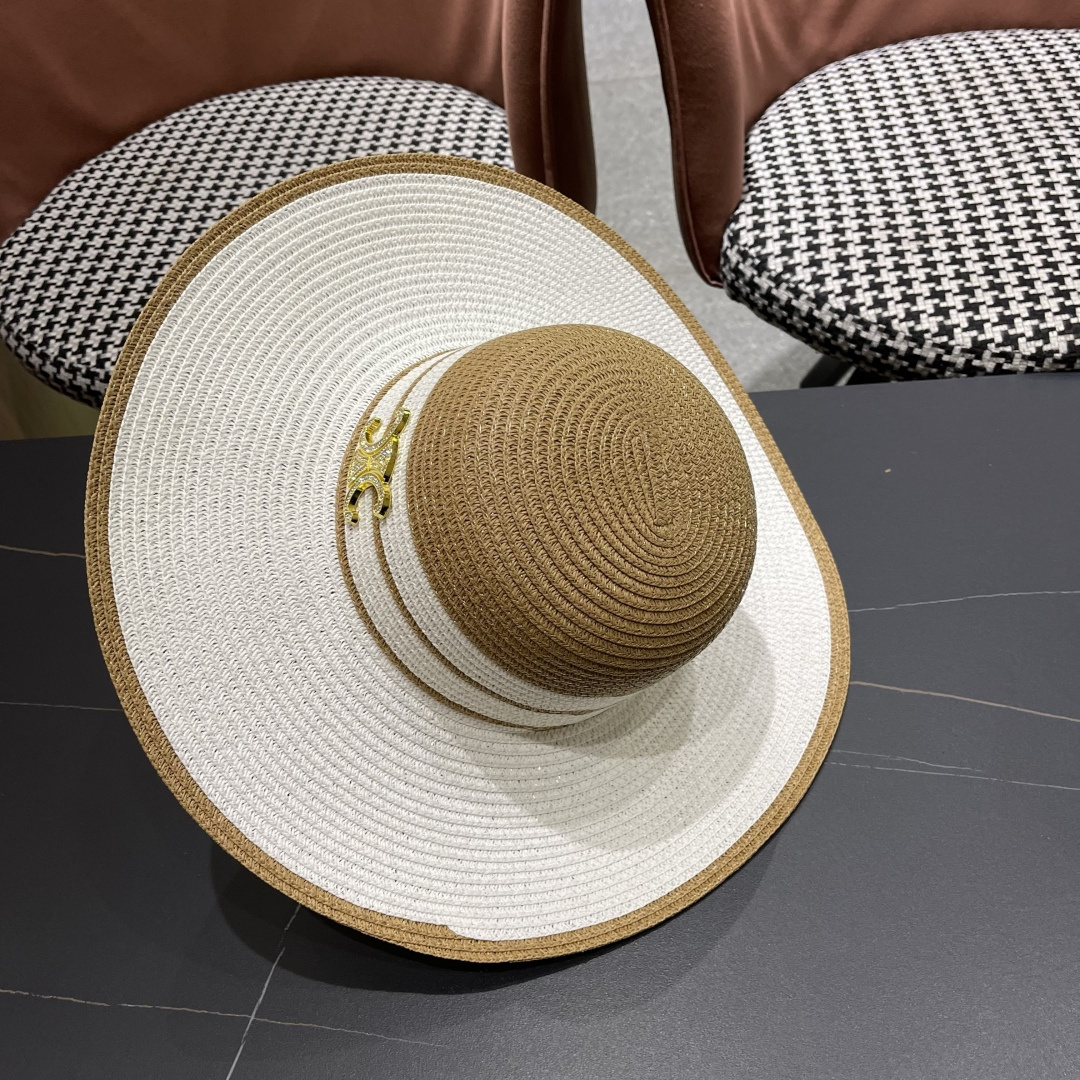 【CELINE赛琳】2025新款大沿草编草帽，出街必备超好搭配，赶紧入手！