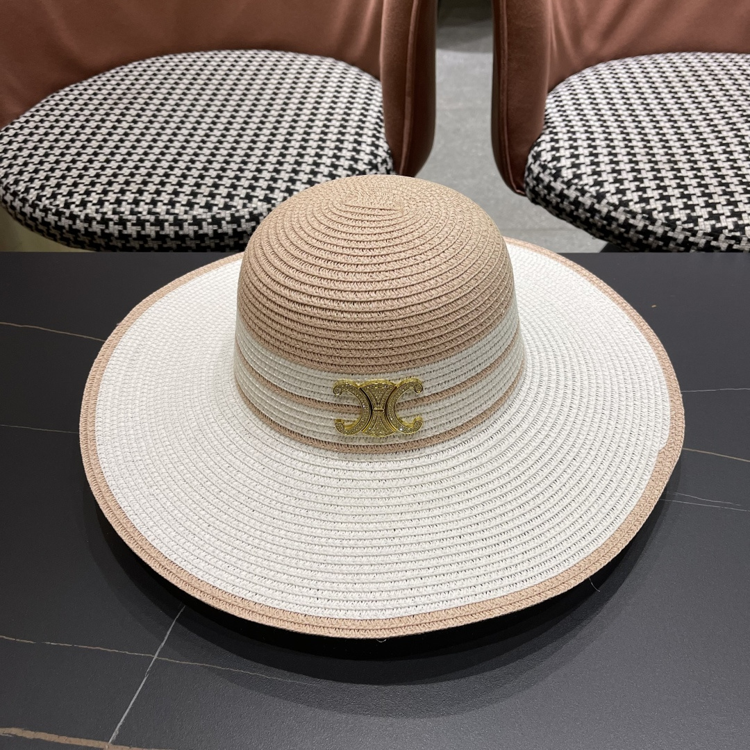 【CELINE赛琳】2025新款大沿草编草帽，出街必备超好搭配，赶紧入手！