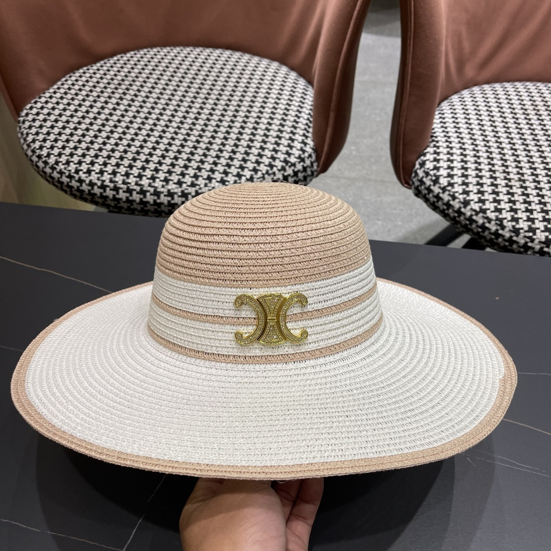 【CELINE赛琳】2025新款大沿草编草帽，出街必备超好搭配，赶紧入手！