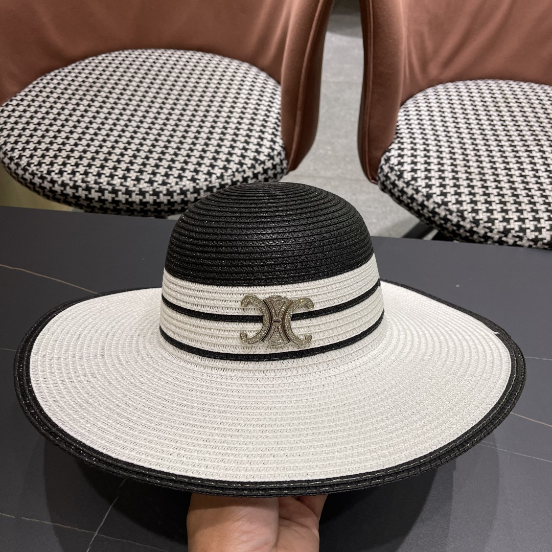 【CELINE赛琳】2025新款大沿草编草帽，出街必备超好搭配，赶紧入手！