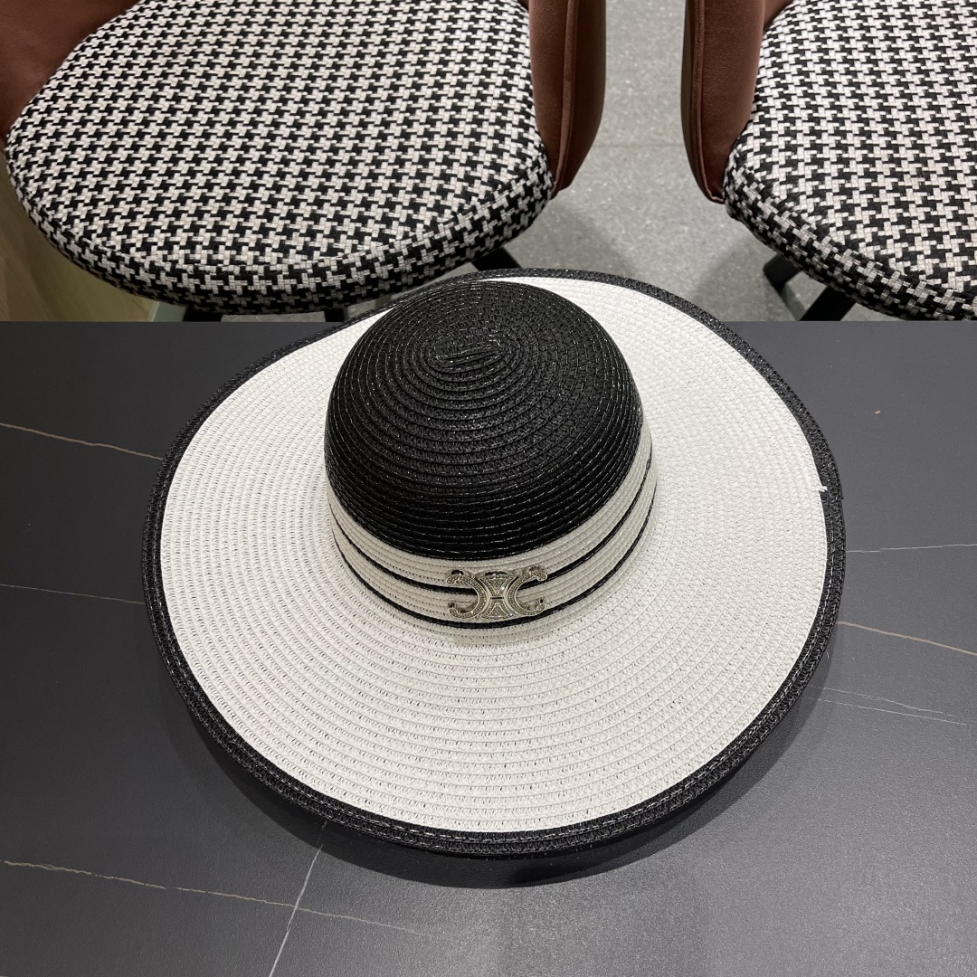 【CELINE赛琳】2025新款大沿草编草帽，出街必备超好搭配，赶紧入手！