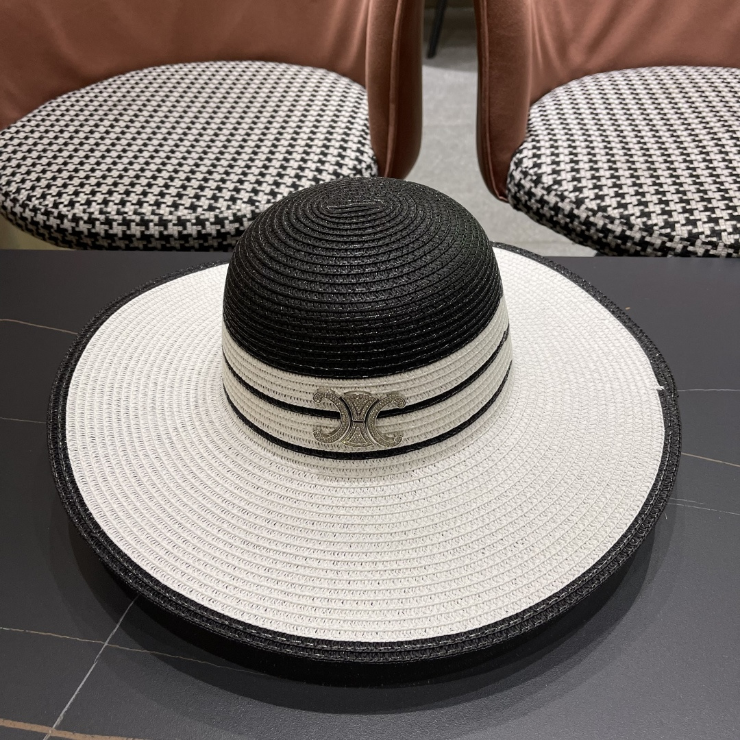 【CELINE赛琳】2025新款大沿草编草帽，出街必备超好搭配，赶紧入手！