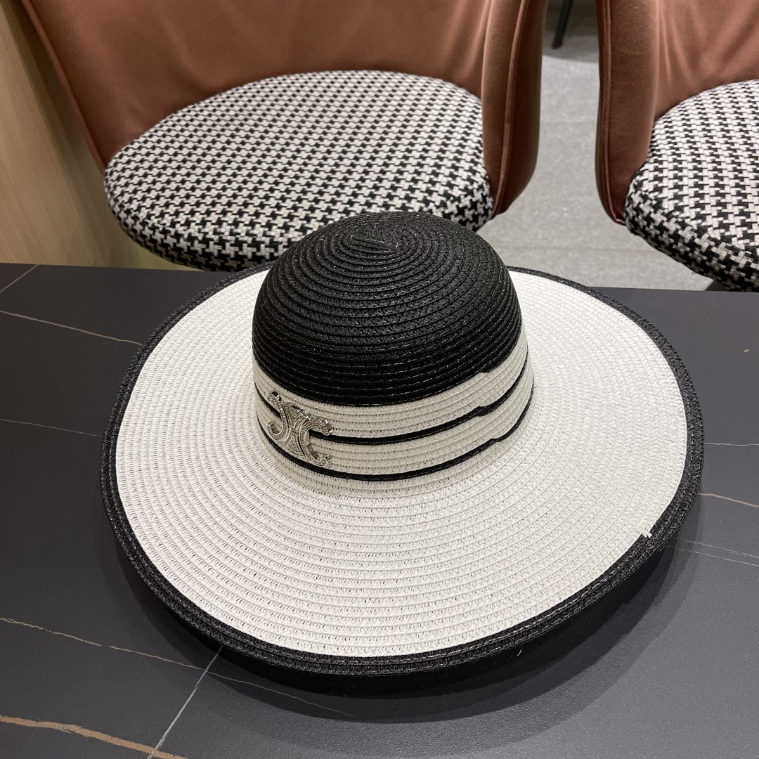 【CELINE赛琳】2025新款大沿草编草帽，出街必备超好搭配，赶紧入手！