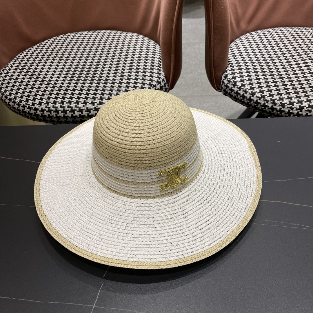 【CELINE赛琳】2025新款大沿草编草帽，出街必备超好搭配，赶紧入手！