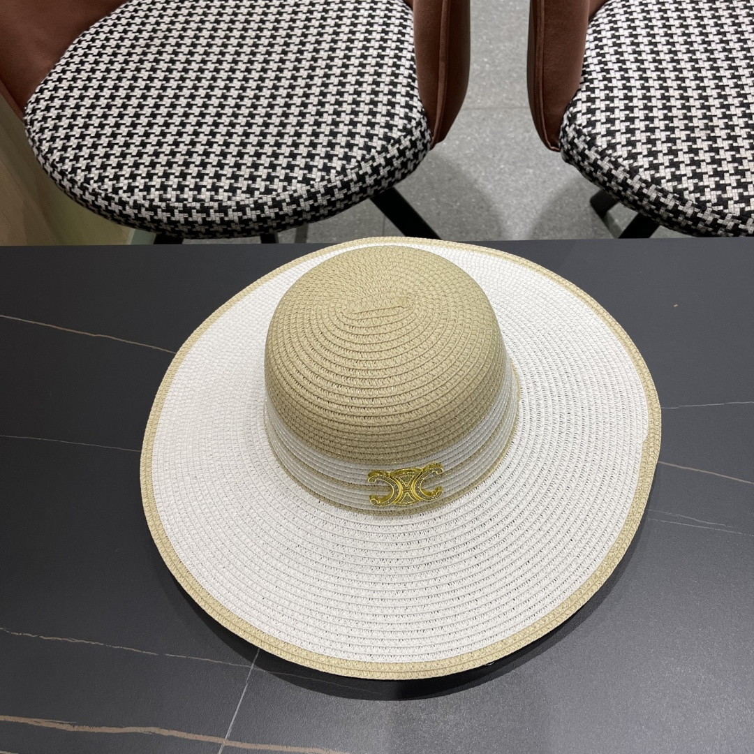 【CELINE赛琳】2025新款大沿草编草帽，出街必备超好搭配，赶紧入手！