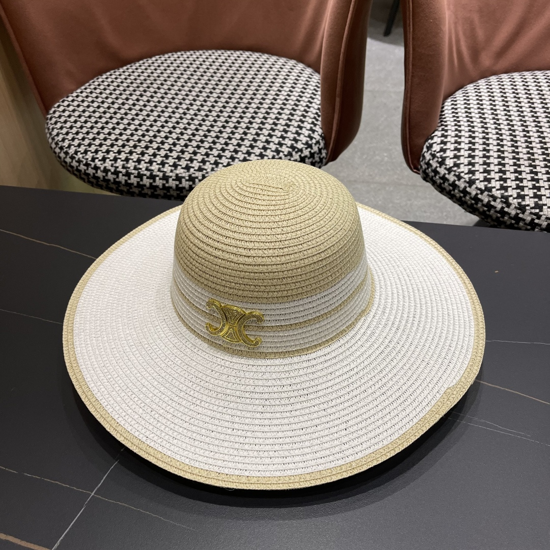 【CELINE赛琳】2025新款大沿草编草帽，出街必备超好搭配，赶紧入手！