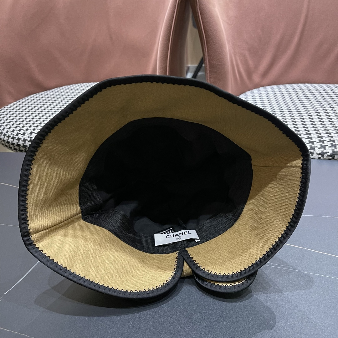  chanel香奈儿2025新款休闲百搭渔夫帽女春夏时尚蝴蝶结刺绣遮阳帽