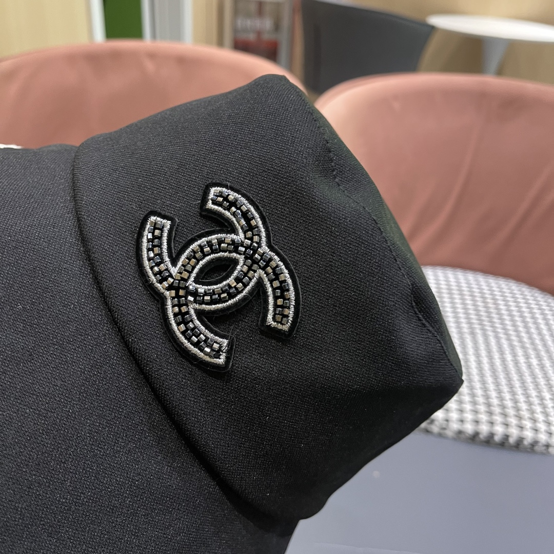  chanel香奈儿2025新款休闲百搭渔夫帽女春夏时尚蝴蝶结刺绣遮阳帽