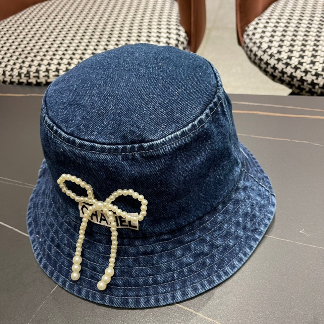  Chanel香奈儿 2024牛仔帽女春夏四季款渔夫帽子户外登山防晒露营徒步卷边辣妹盆帽