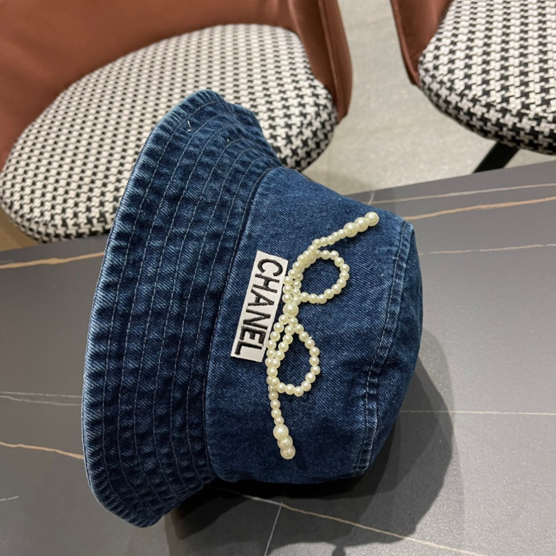  Chanel香奈儿 2024牛仔帽女春夏四季款渔夫帽子户外登山防晒露营徒步卷边辣妹盆帽