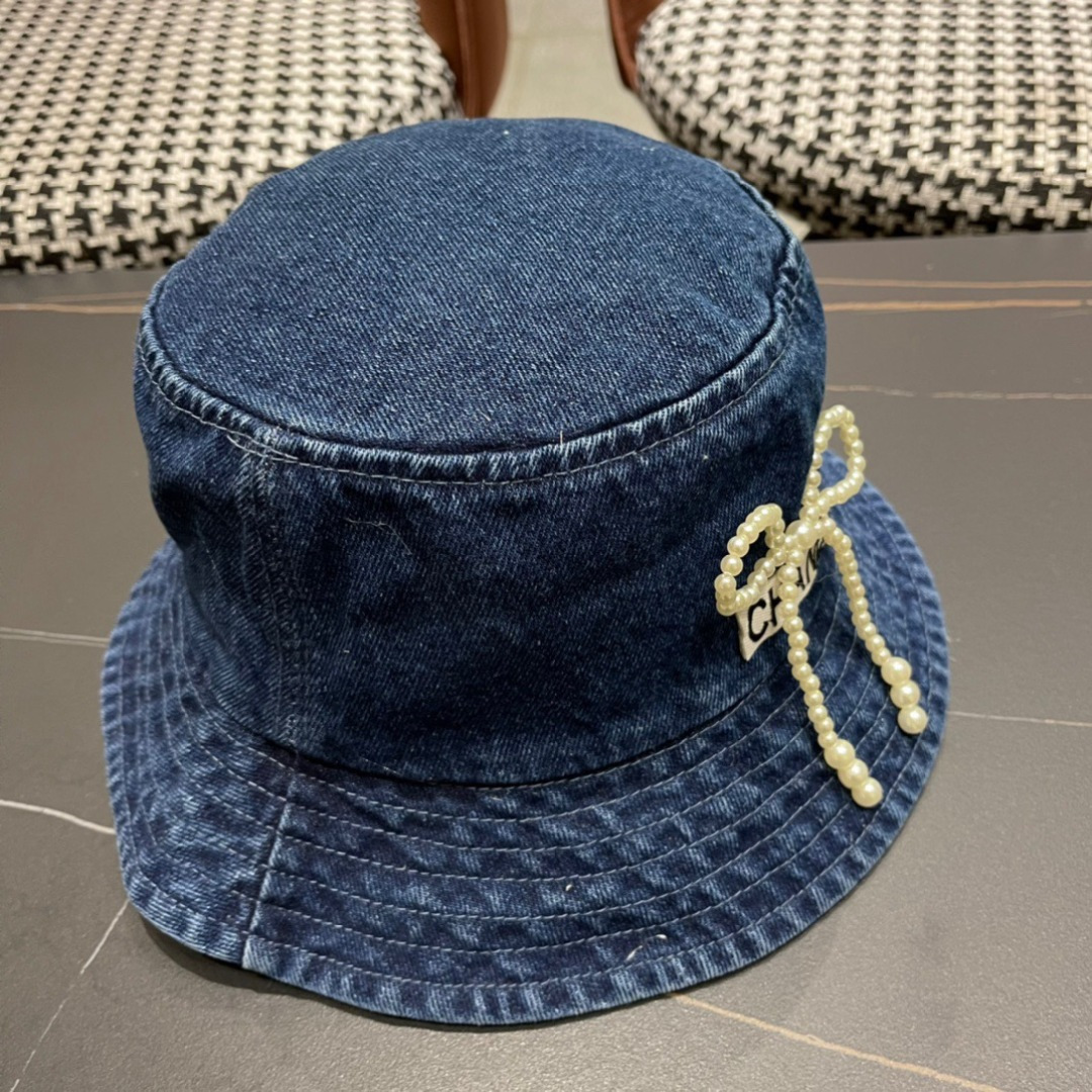  Chanel香奈儿 2024牛仔帽女春夏四季款渔夫帽子户外登山防晒露营徒步卷边辣妹盆帽