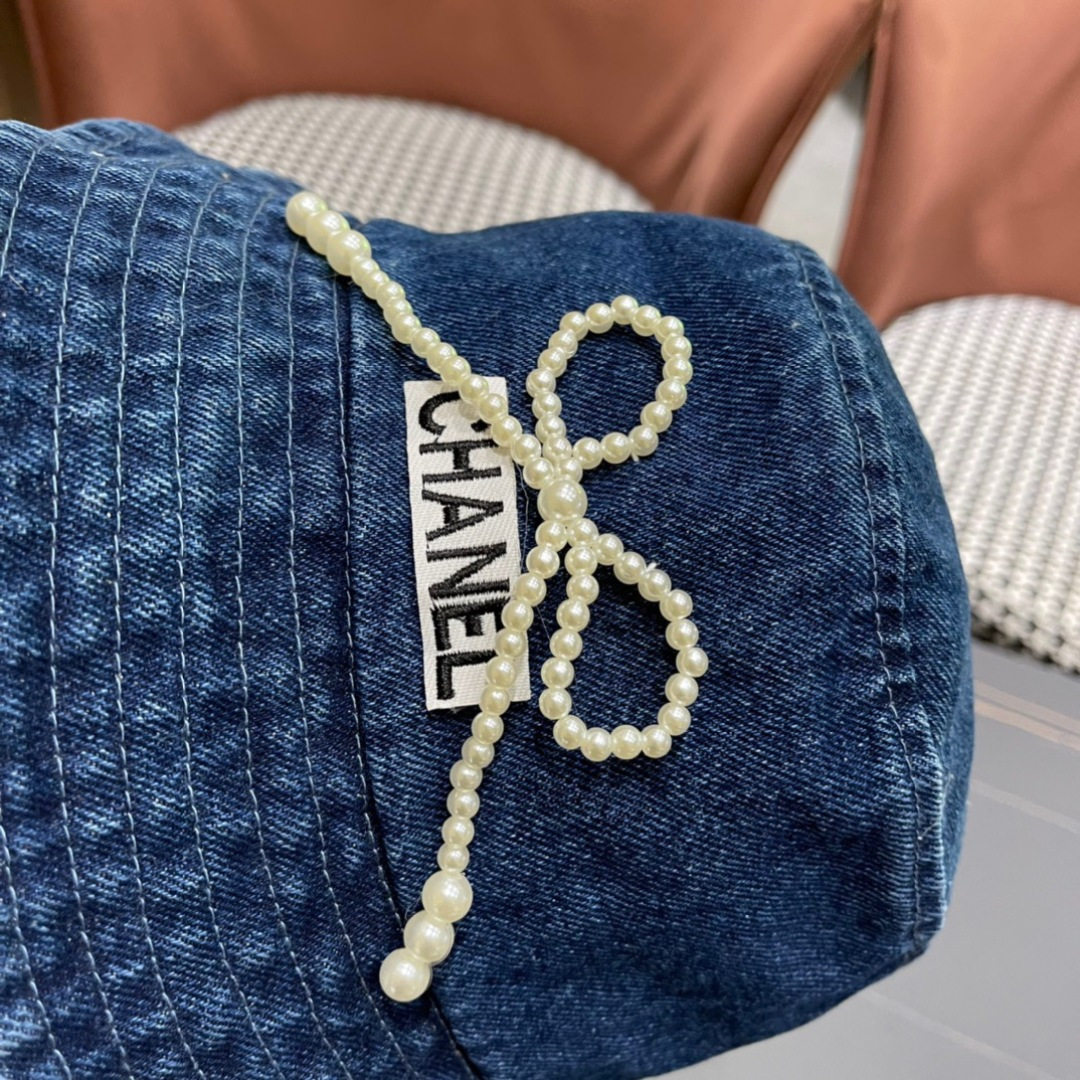  Chanel香奈儿 2024牛仔帽女春夏四季款渔夫帽子户外登山防晒露营徒步卷边辣妹盆帽