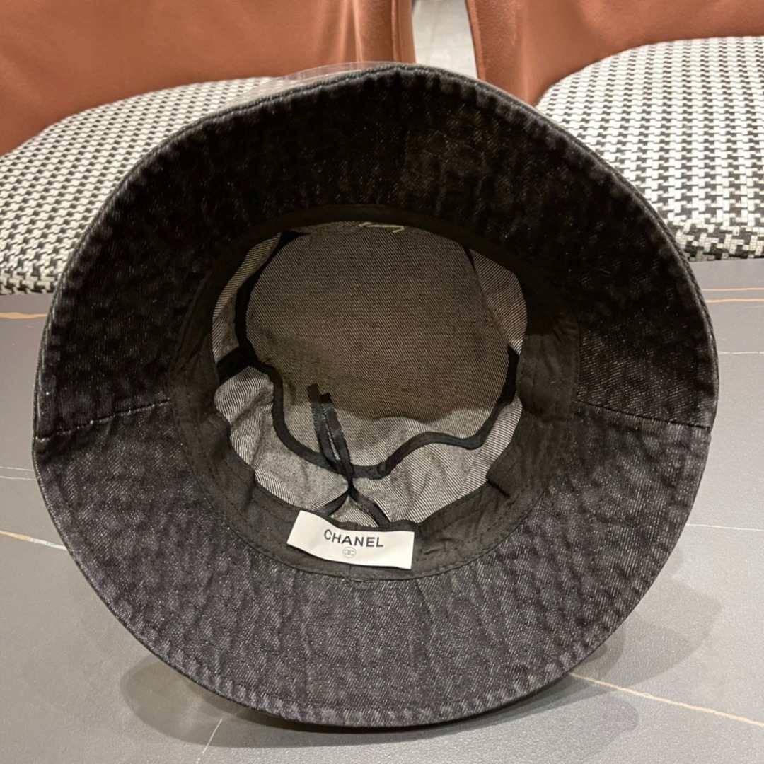  Chanel香奈儿 2024牛仔帽女春夏四季款渔夫帽子户外登山防晒露营徒步卷边辣妹盆帽