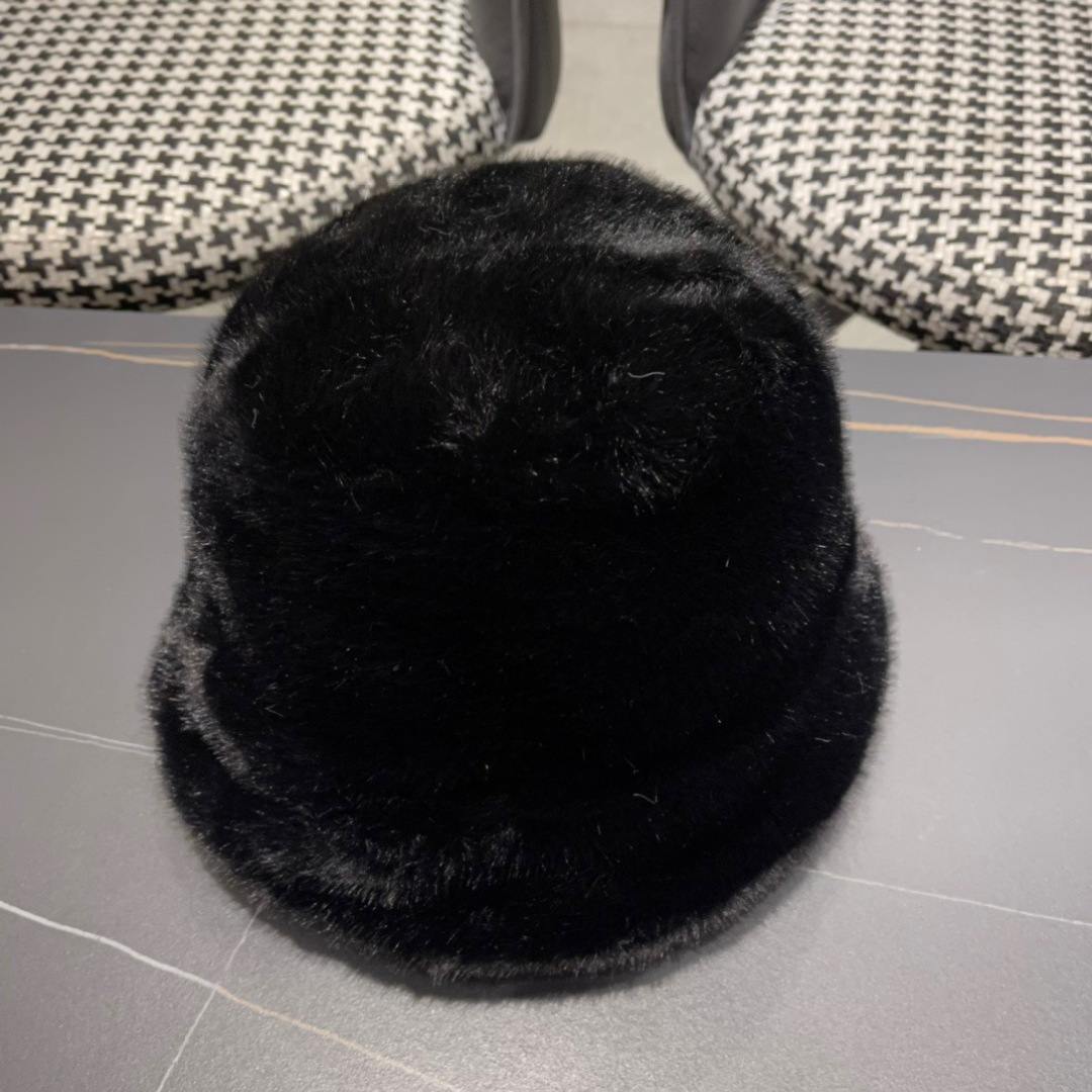 蒙口moncler2024新款毛绒绒毛线渔夫帽保暖百搭街头盆帽