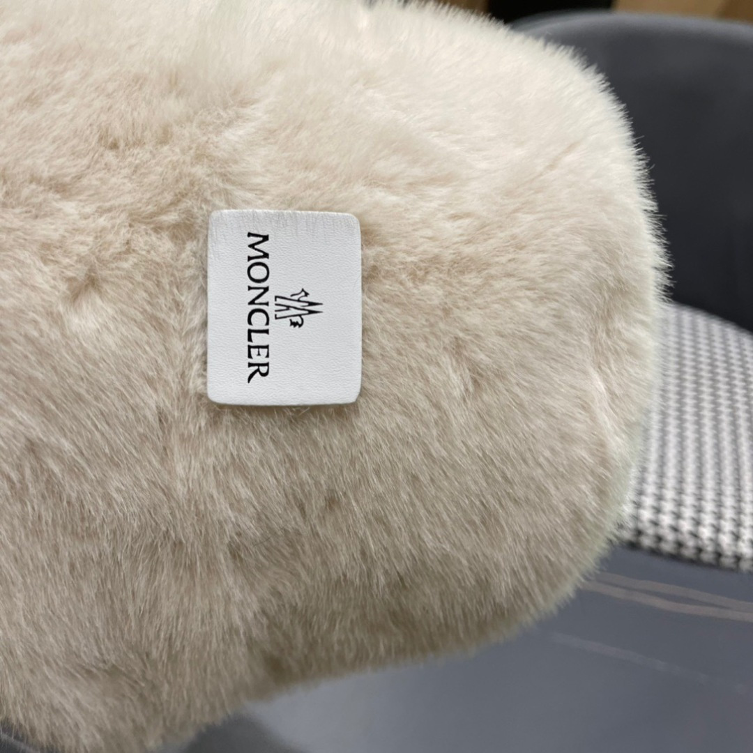 蒙口moncler2024新款毛绒绒毛线渔夫帽保暖百搭街头盆帽