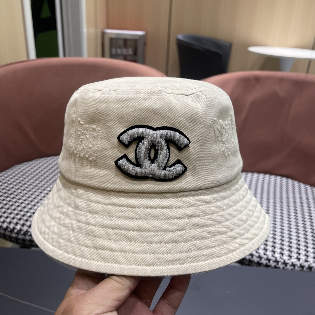  Chanel香奈儿 牛仔帽春夏四季款做旧渔夫帽子户外登山防晒露营徒步盆帽