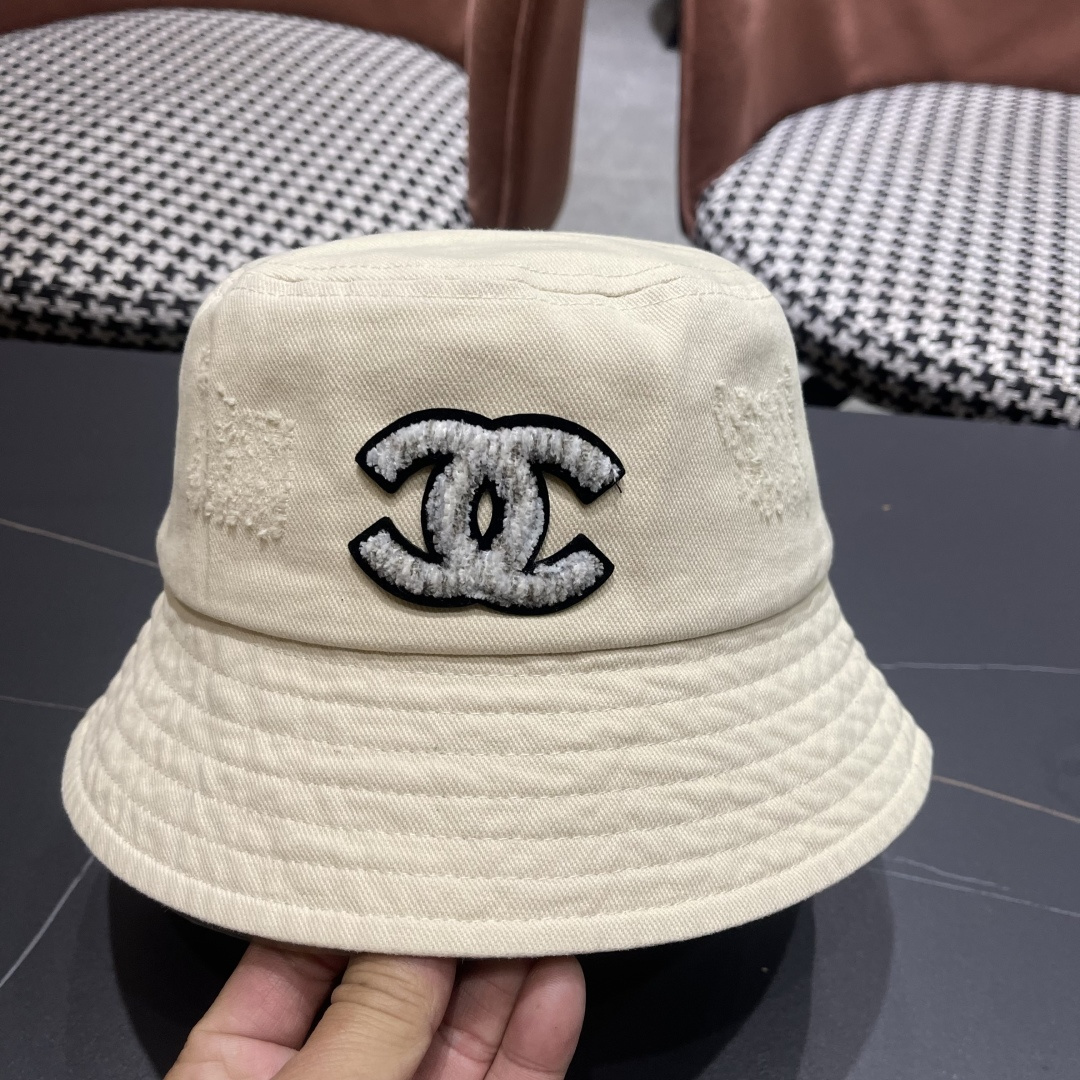  Chanel香奈儿 牛仔帽春夏四季款做旧渔夫帽子户外登山防晒露营徒步盆帽