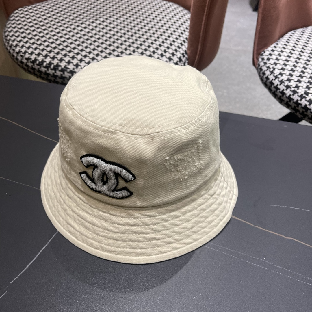  Chanel香奈儿 牛仔帽春夏四季款做旧渔夫帽子户外登山防晒露营徒步盆帽