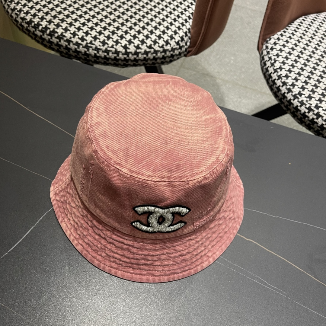  Chanel香奈儿 牛仔帽春夏四季款做旧渔夫帽子户外登山防晒露营徒步盆帽