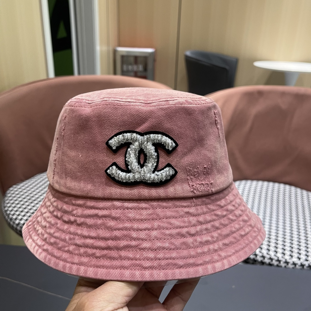  Chanel香奈儿 牛仔帽春夏四季款做旧渔夫帽子户外登山防晒露营徒步盆帽
