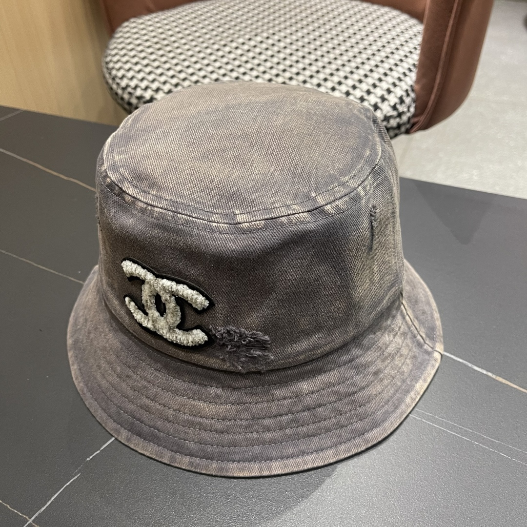 Chanel香奈儿 牛仔帽春夏四季款做旧渔夫帽子户外登山防晒露营徒步盆帽
