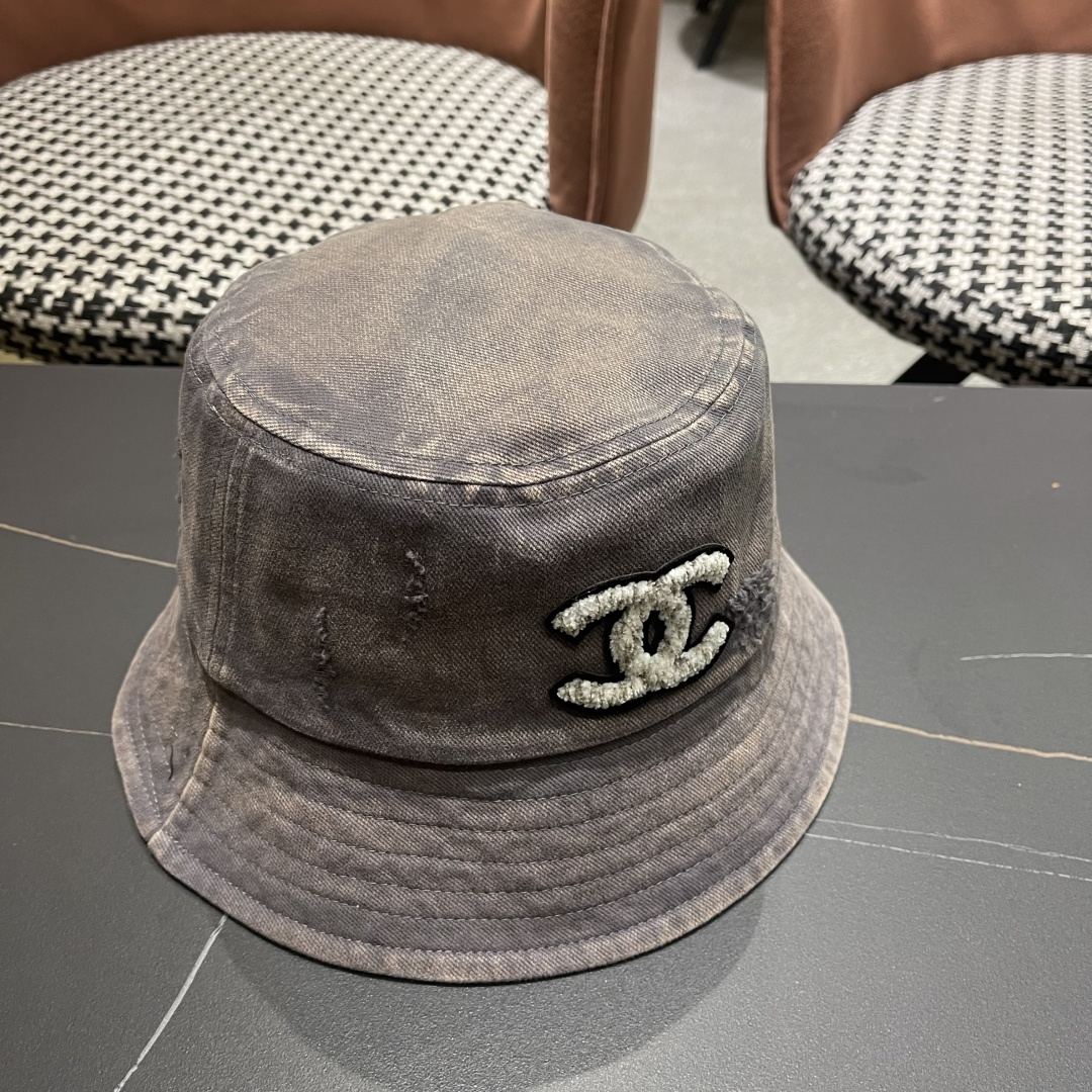  Chanel香奈儿 牛仔帽春夏四季款做旧渔夫帽子户外登山防晒露营徒步盆帽