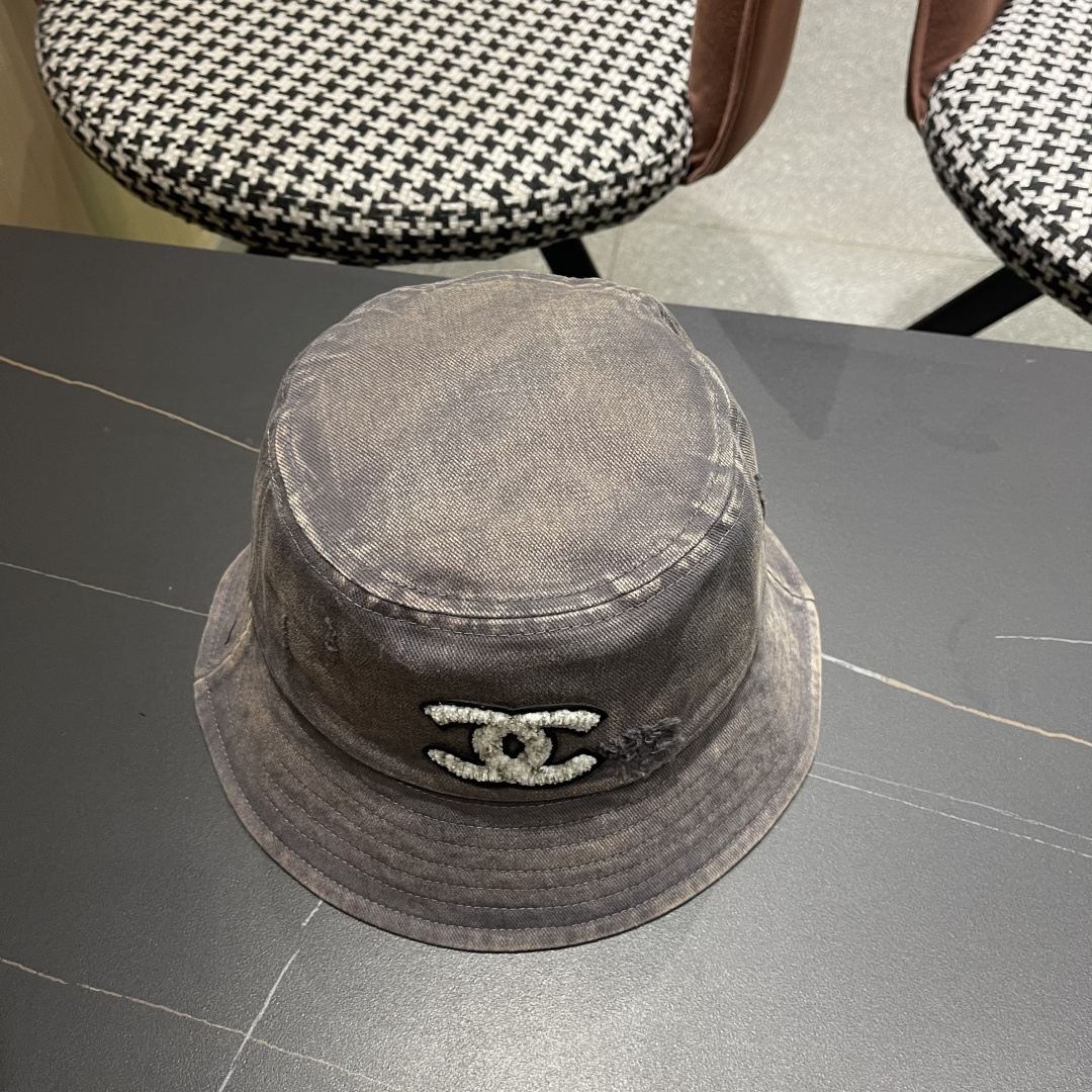  Chanel香奈儿 牛仔帽春夏四季款做旧渔夫帽子户外登山防晒露营徒步盆帽