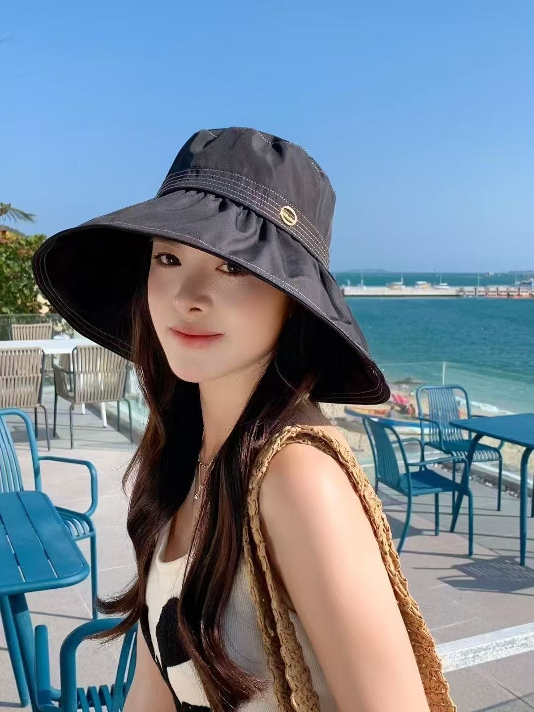 【DIOR迪奥】春夏季新款大帽檐渔夫帽，可折叠很好搭配，出街必备

