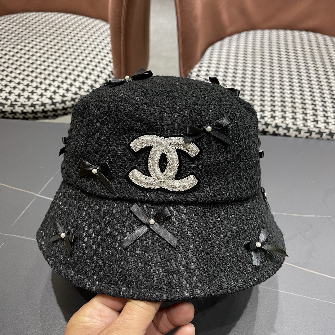  CHANEL 香奈儿早春新蝴蝶结遮阳渔夫帽， 女百搭韩版防晒帽