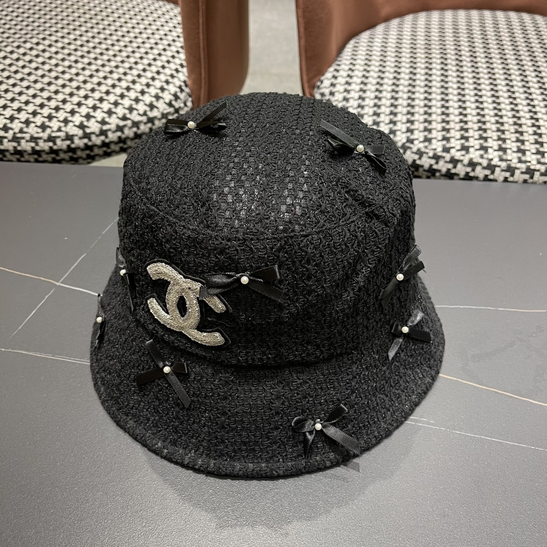  CHANEL 香奈儿早春新蝴蝶结遮阳渔夫帽， 女百搭韩版防晒帽