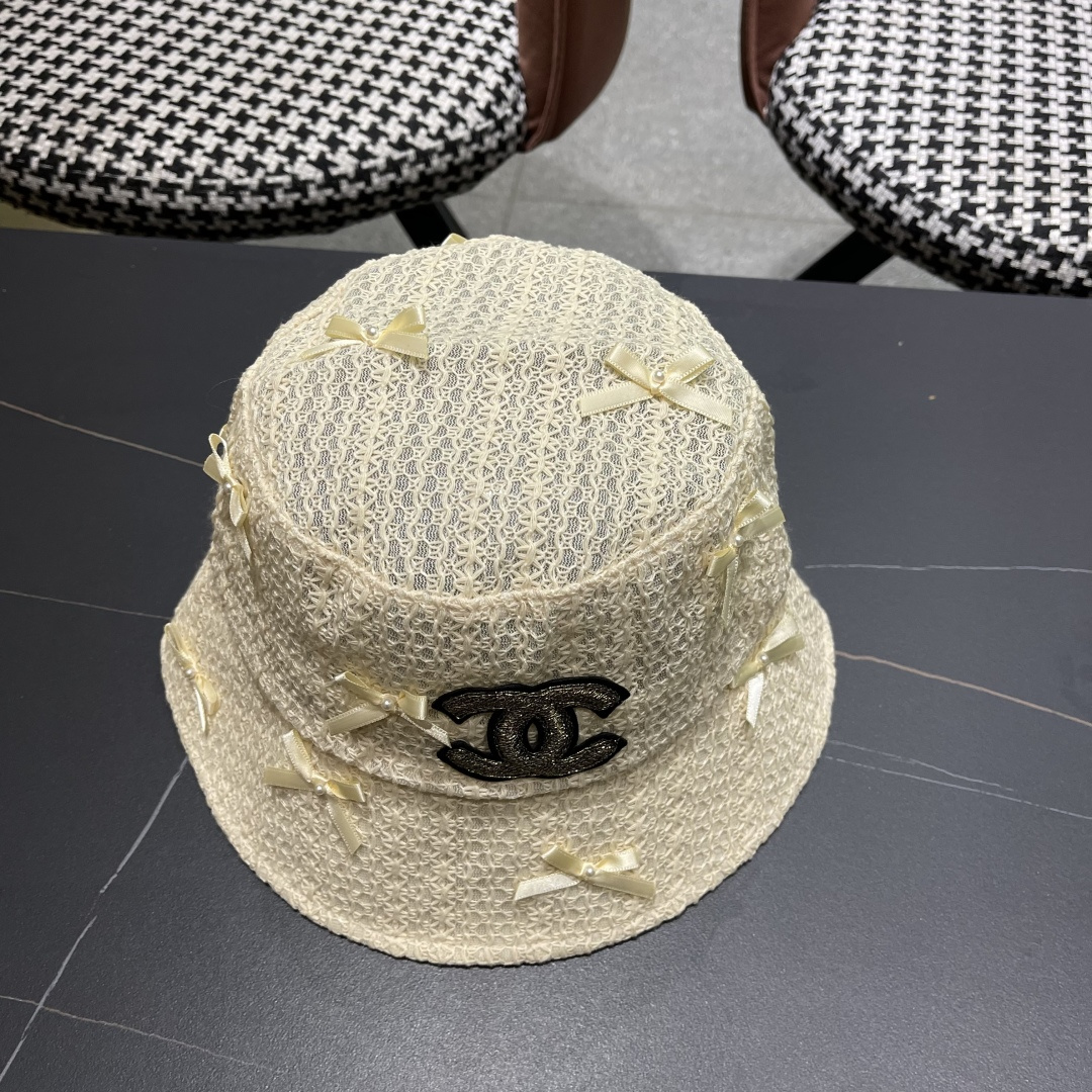  CHANEL 香奈儿早春新蝴蝶结遮阳渔夫帽， 女百搭韩版防晒帽