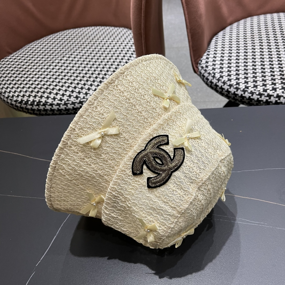  CHANEL 香奈儿早春新蝴蝶结遮阳渔夫帽， 女百搭韩版防晒帽