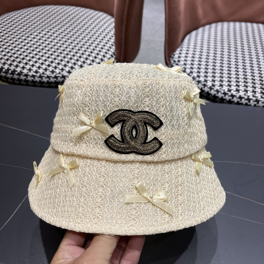  CHANEL 香奈儿早春新蝴蝶结遮阳渔夫帽， 女百搭韩版防晒帽