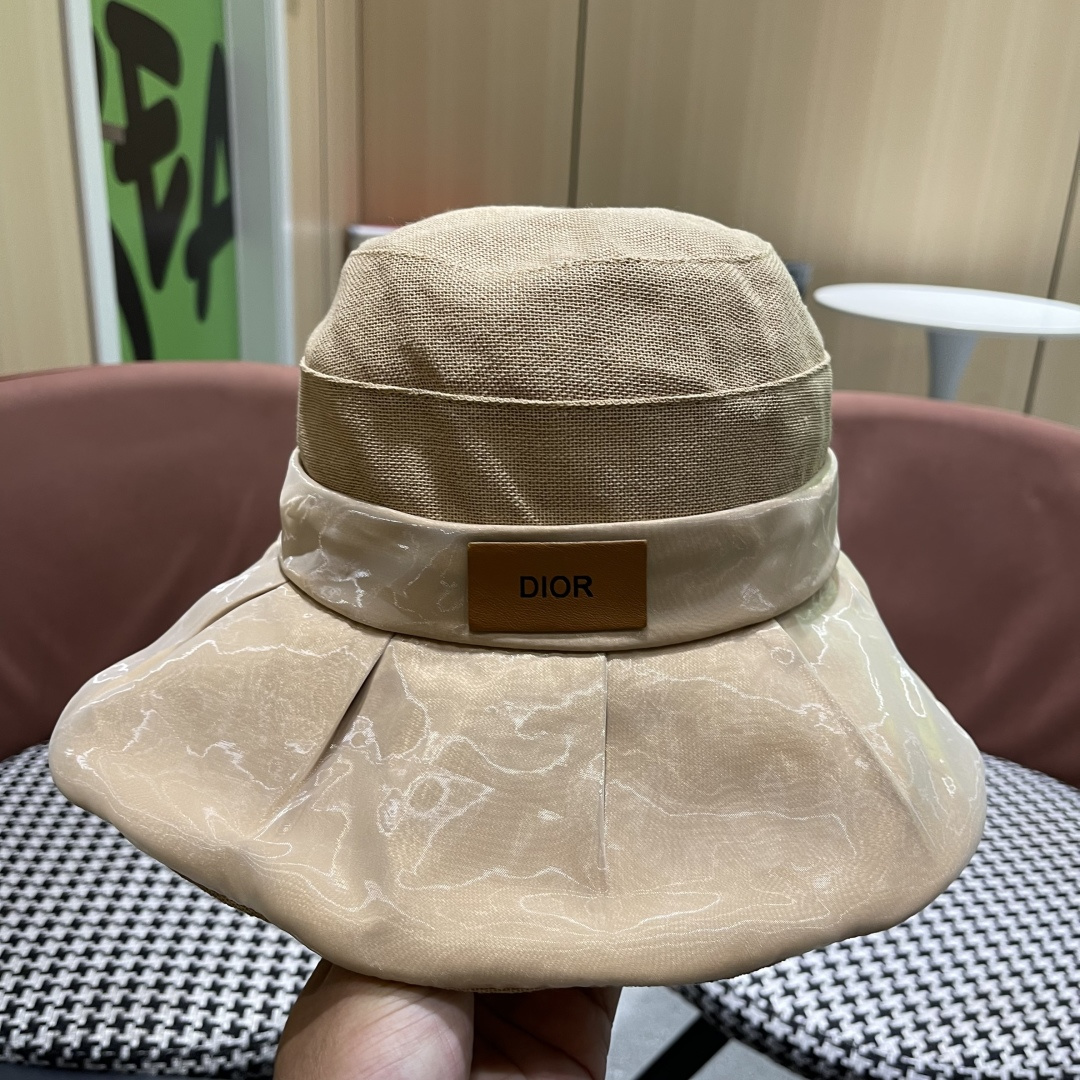  DIOR迪奥渔夫帽女春季海边度假甜美防晒遮阳帽，出街必备