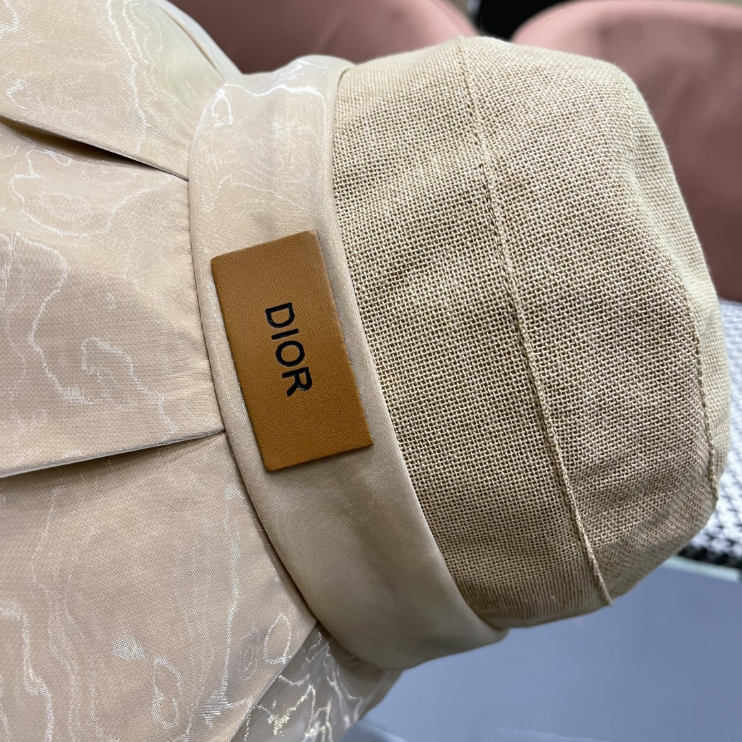  DIOR迪奥渔夫帽女春季海边度假甜美防晒遮阳帽，出街必备