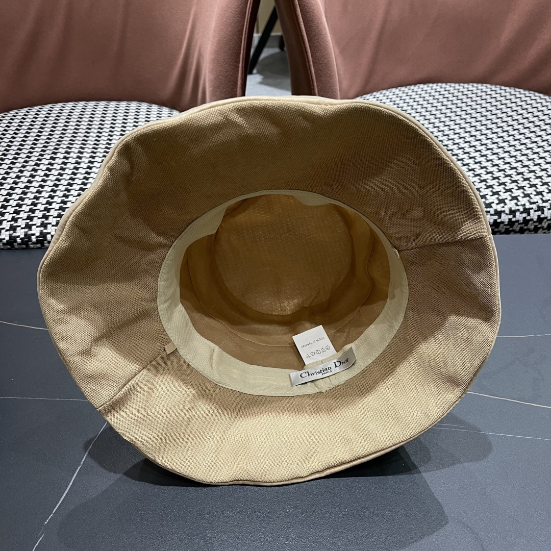 DIOR迪奥渔夫帽女春季海边度假甜美防晒遮阳帽，出街必备