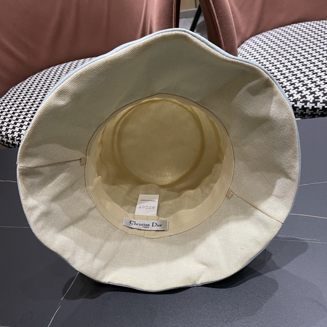  DIOR迪奥渔夫帽女春季海边度假甜美防晒遮阳帽，出街必备