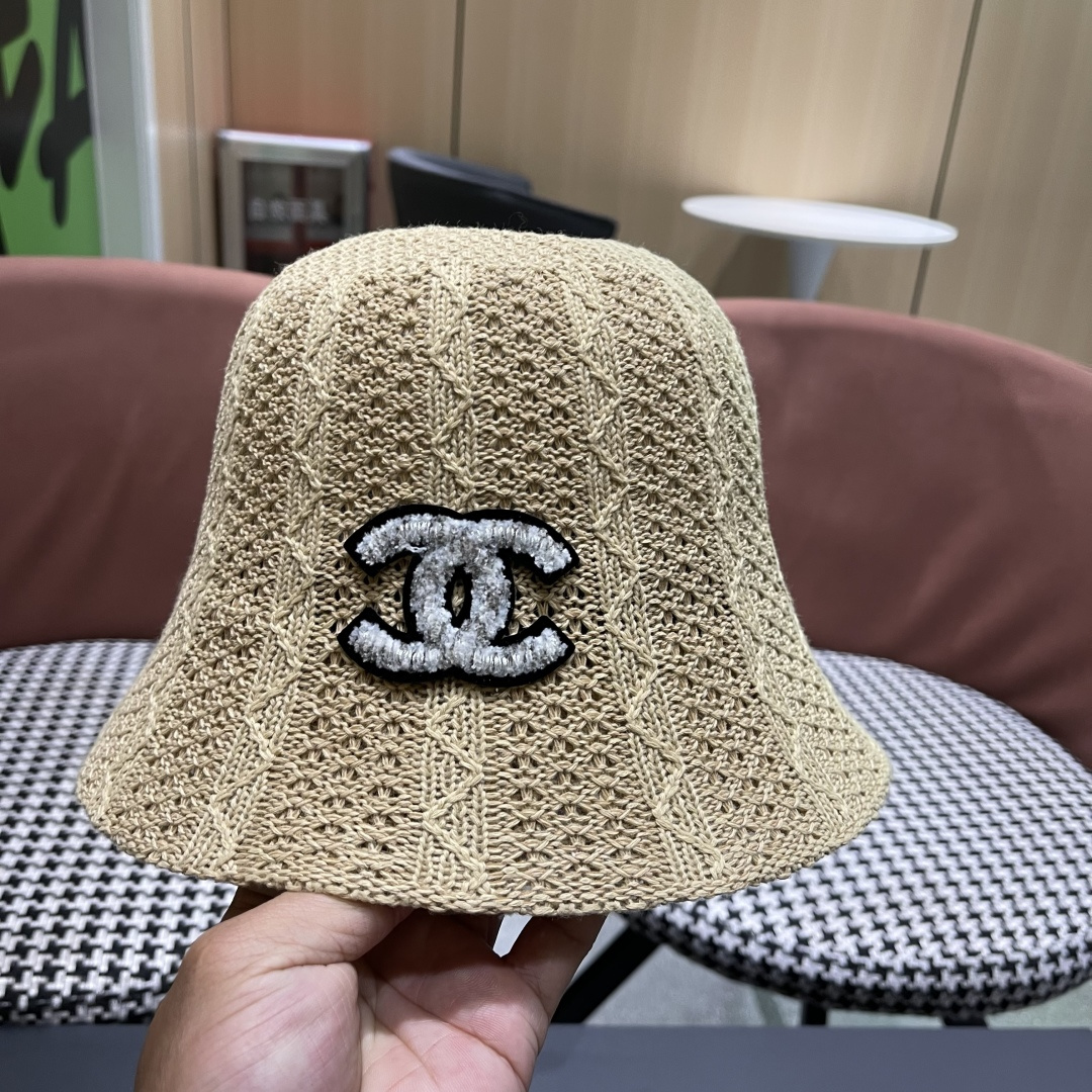  Chanel香奈儿春夏新款镂空透气渔夫帽定型小桶帽
