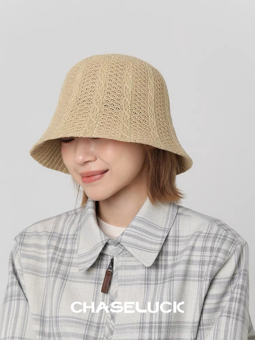  Chanel香奈儿春夏新款镂空透气渔夫帽定型小桶帽