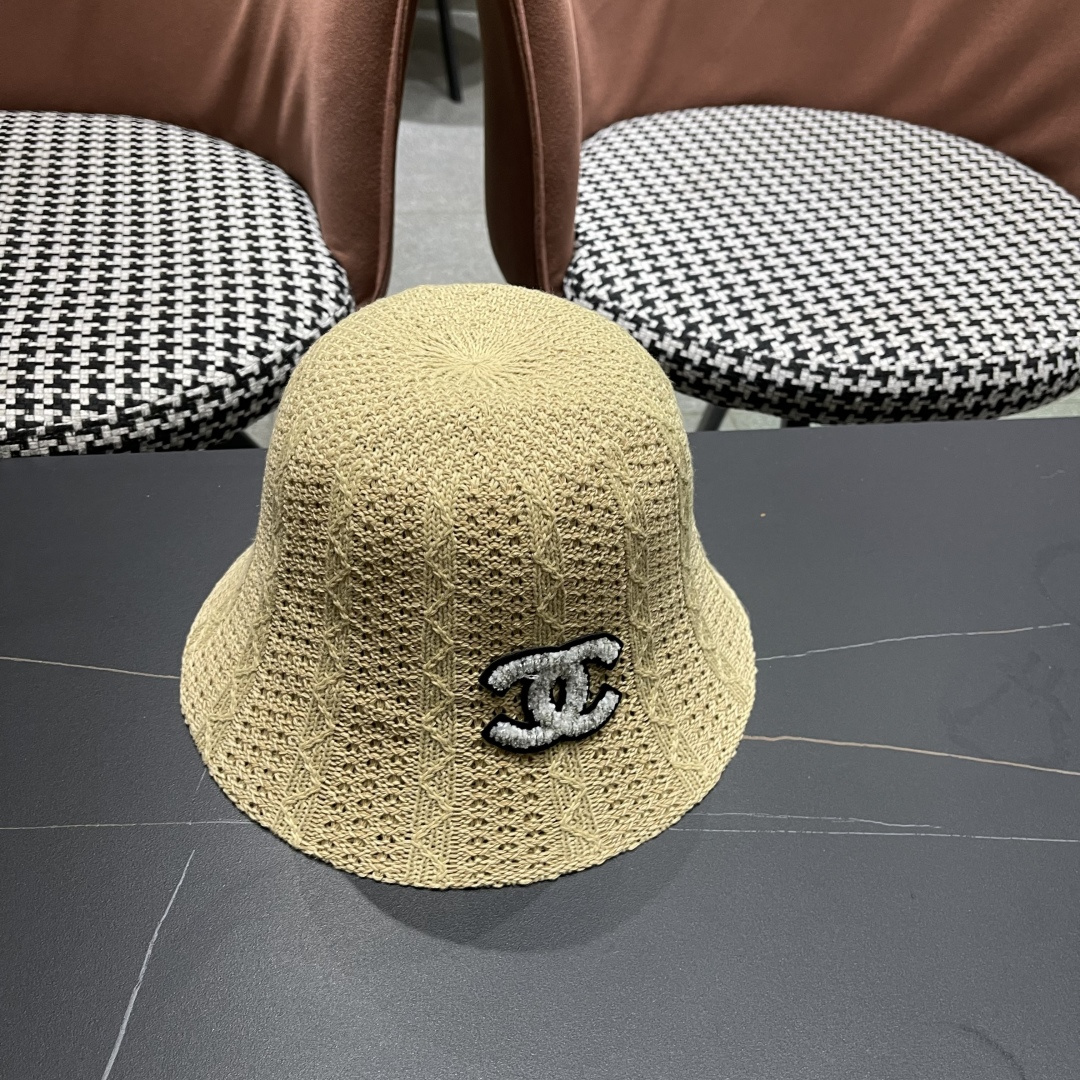  Chanel香奈儿春夏新款镂空透气渔夫帽定型小桶帽